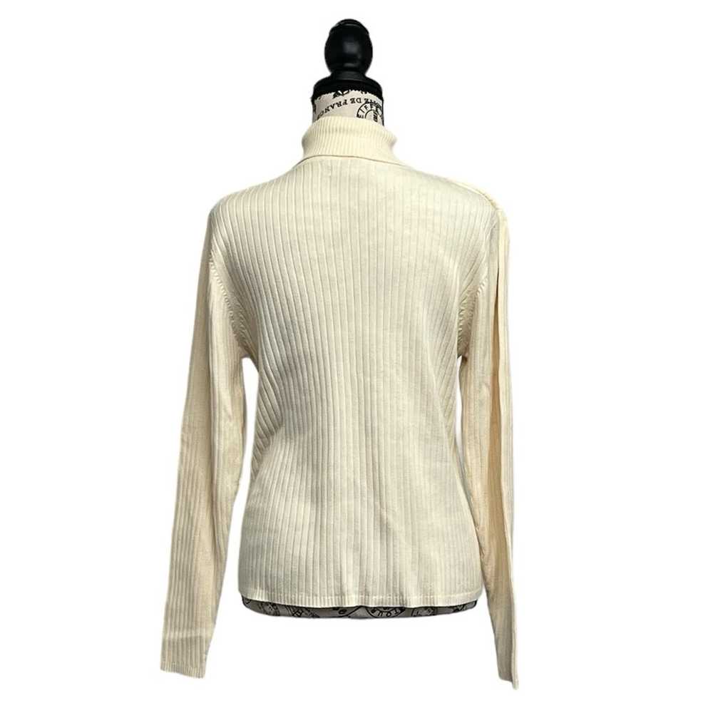 Mountain Lake Vtg Y2k Cream Ribbed Turtleneck Swe… - image 4