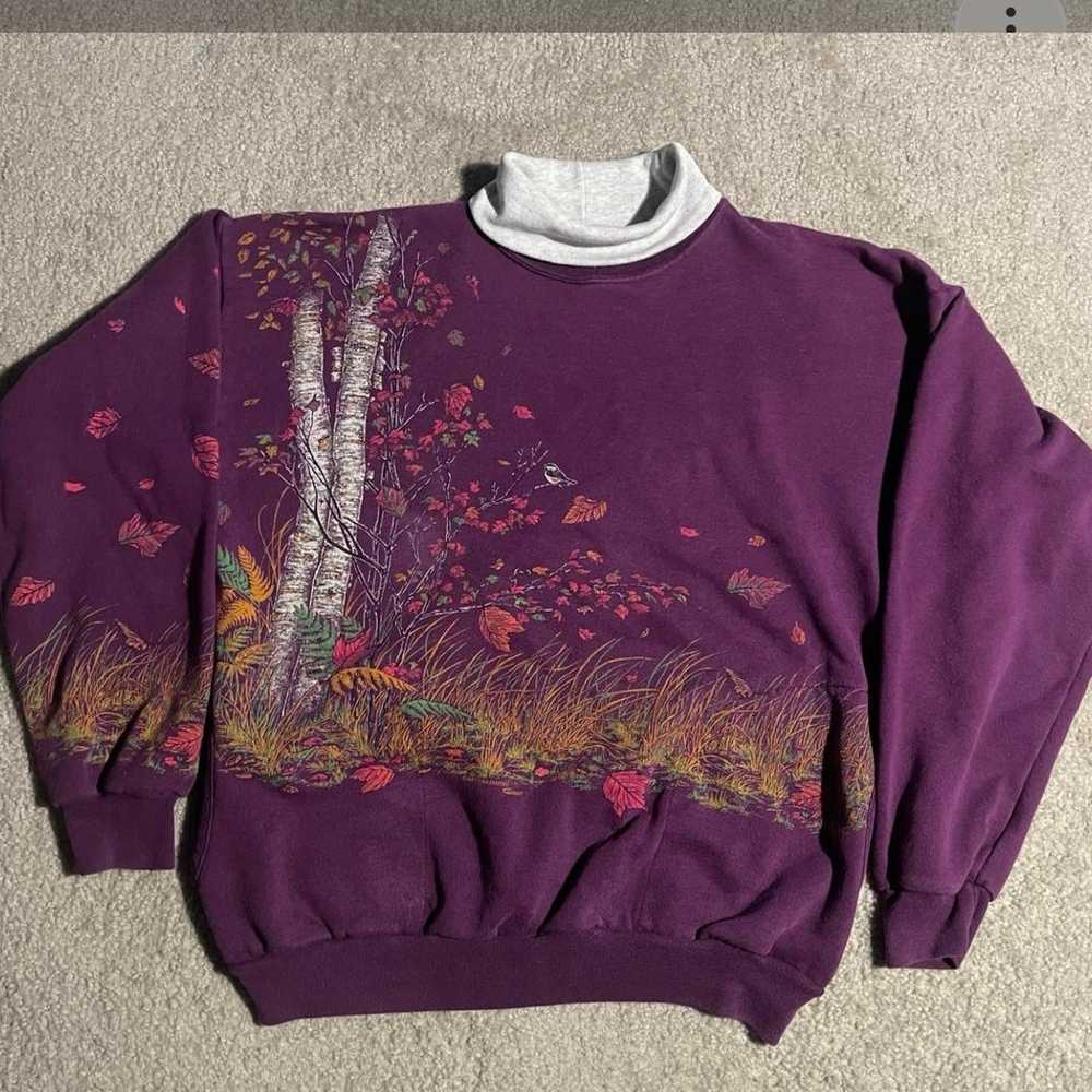 vintage 90s fall autumn turtleneck sweater - image 1