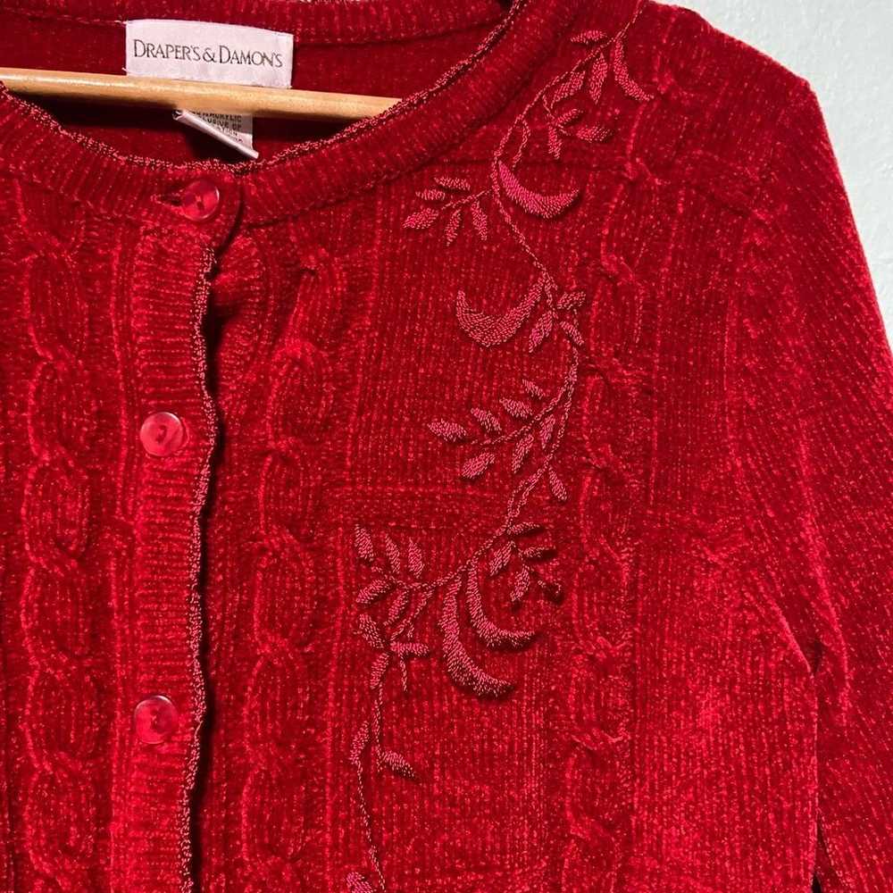 Vintage Drapers and Damons Women's Red Velvet Lik… - image 4