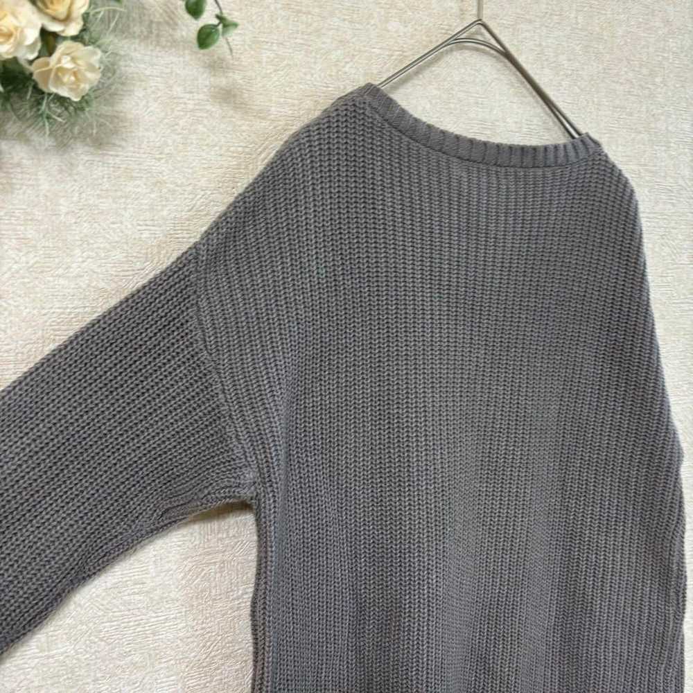 Hash Ash Knit M Grey with Beads Studs Ribbed Casu… - image 12