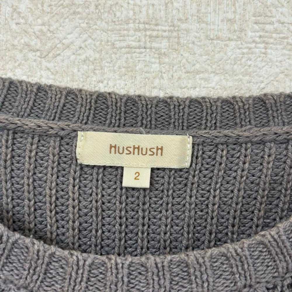 Hash Ash Knit M Grey with Beads Studs Ribbed Casu… - image 4