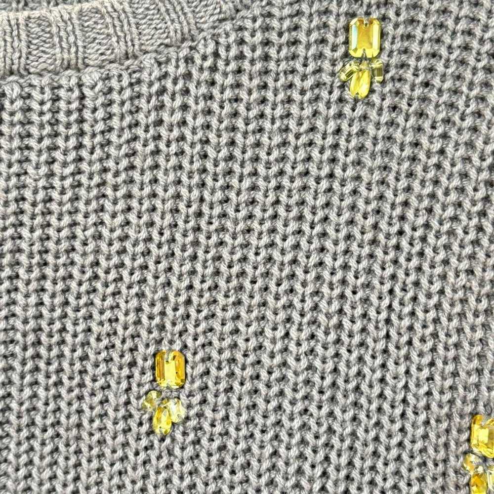 Hash Ash Knit M Grey with Beads Studs Ribbed Casu… - image 5