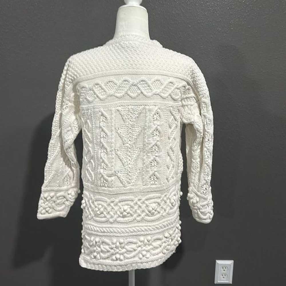 VTG Laura Ashley Cotton Cable Knit Oversized Fish… - image 2