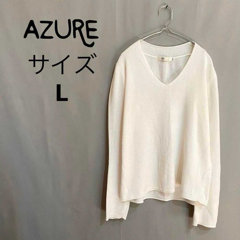 【Azul Basic】Knit Sweater Long Sleeve V-Neck Solid… - image 1