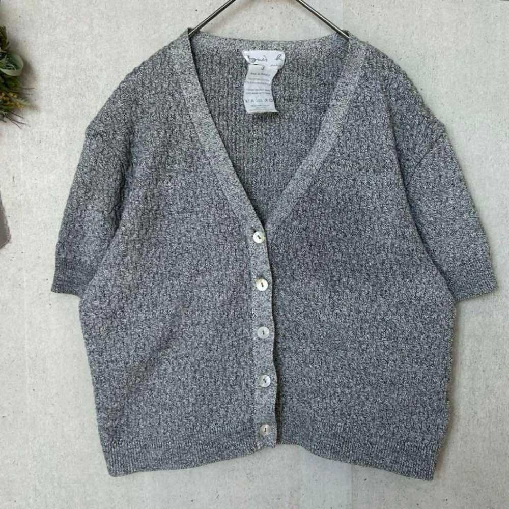 【Agnes b. Voyage】V-neck Cardigan Half-sleeve Cott… - image 2