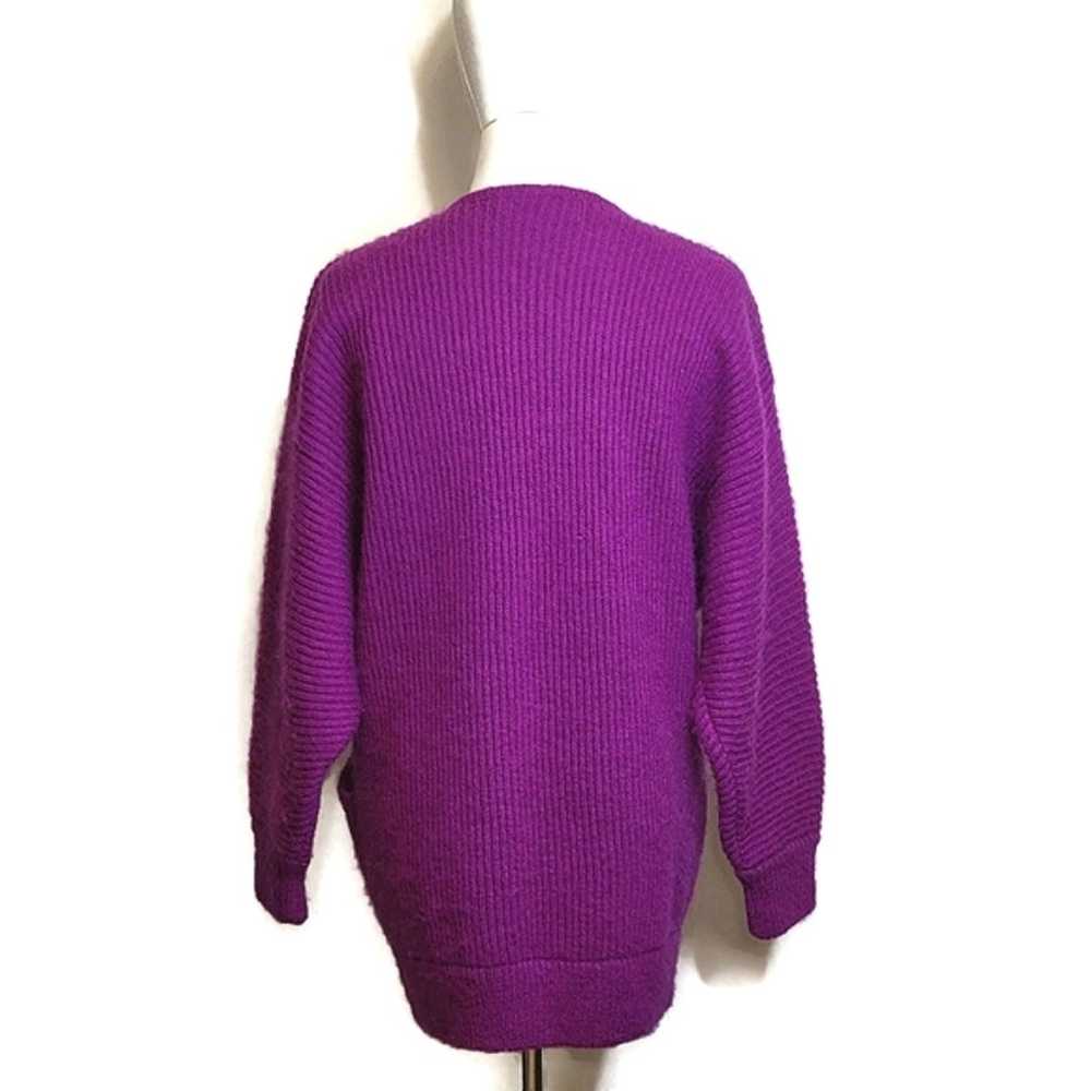 Vintage PGE Dolman Sleeve Purple Fuchsia Rib Knit… - image 12