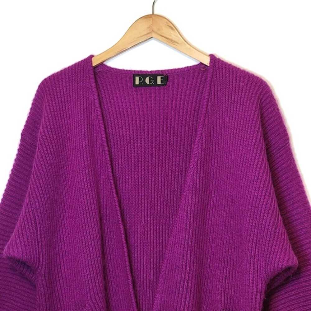 Vintage PGE Dolman Sleeve Purple Fuchsia Rib Knit… - image 2