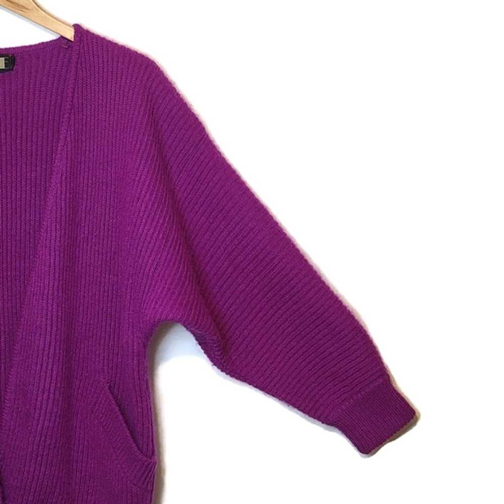 Vintage PGE Dolman Sleeve Purple Fuchsia Rib Knit… - image 3