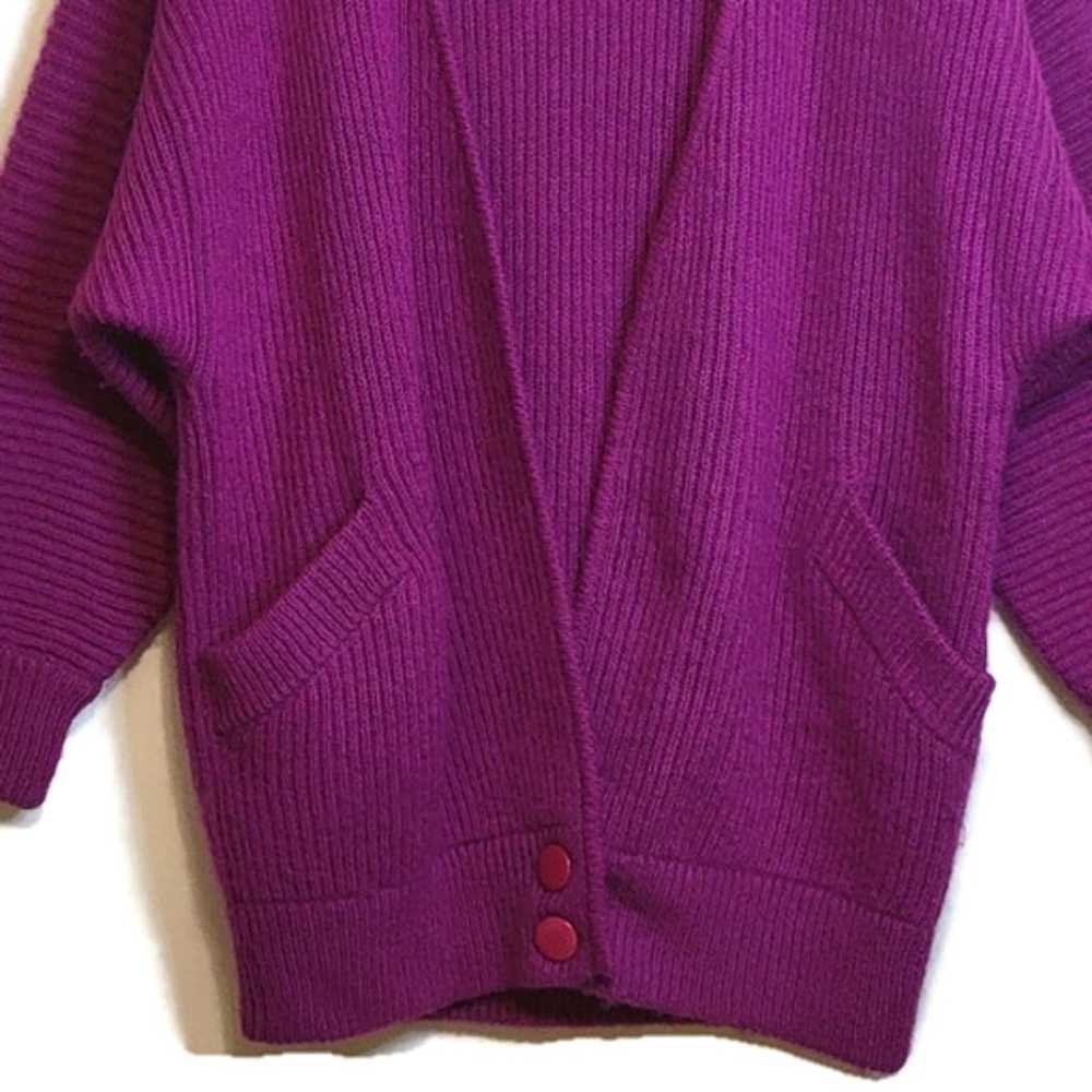 Vintage PGE Dolman Sleeve Purple Fuchsia Rib Knit… - image 4