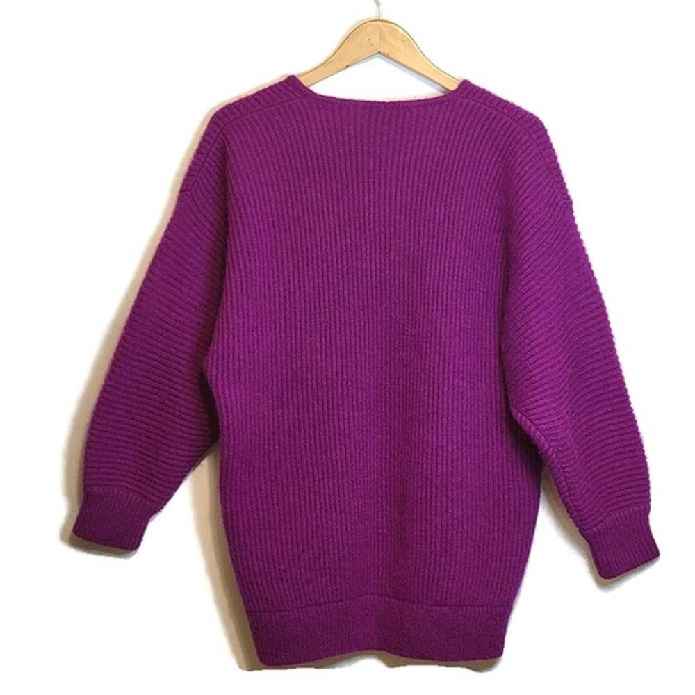 Vintage PGE Dolman Sleeve Purple Fuchsia Rib Knit… - image 8