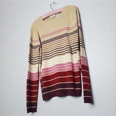 Liz Claiborne XL Liz Sport Cotton Sweater Striped - image 1