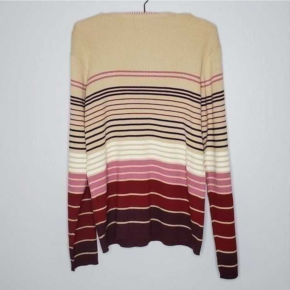 Liz Claiborne XL Liz Sport Cotton Sweater Striped - image 4