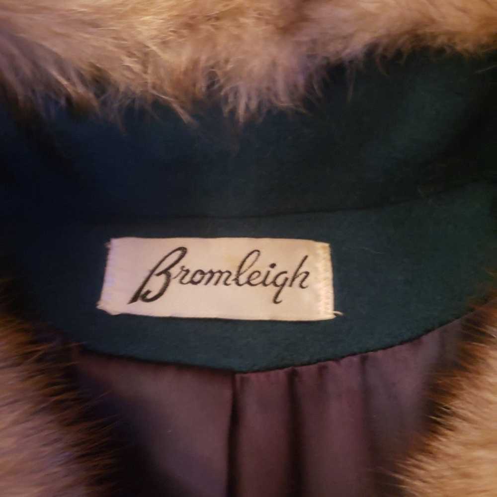 60s Green Cashmere(?) Overcoat with Fur Collar - image 4