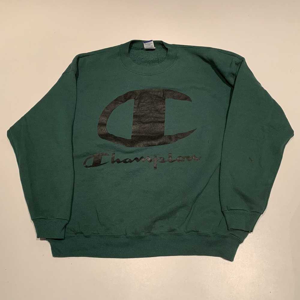 Champion × Vintage Vintage 1990s Champion Logo Gr… - image 1