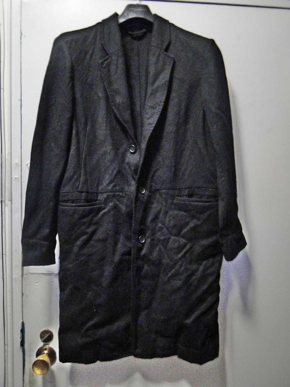 Casey Casey CLASSIC BLACK WOOL TOP COAT 44" - image 1