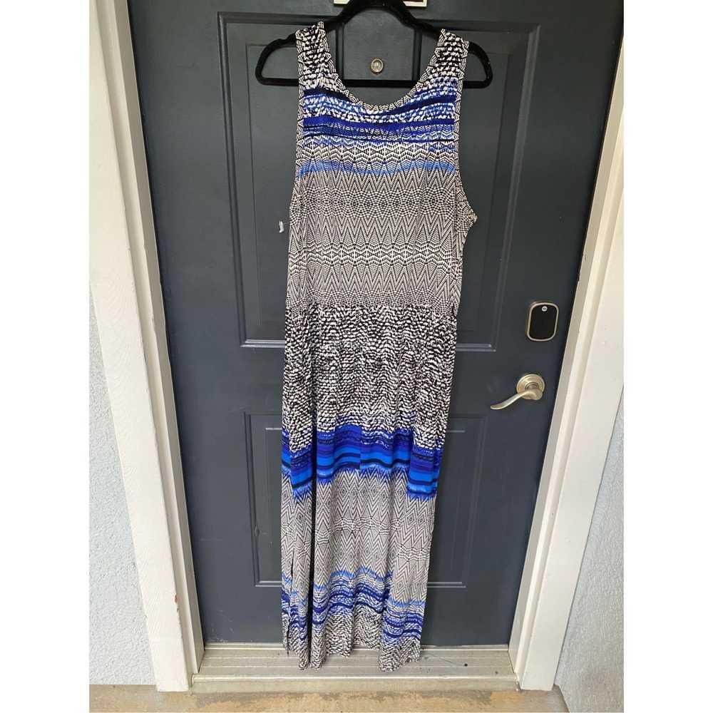 Sever Fever Maxi Dress- Black White Blue Geometri… - image 7