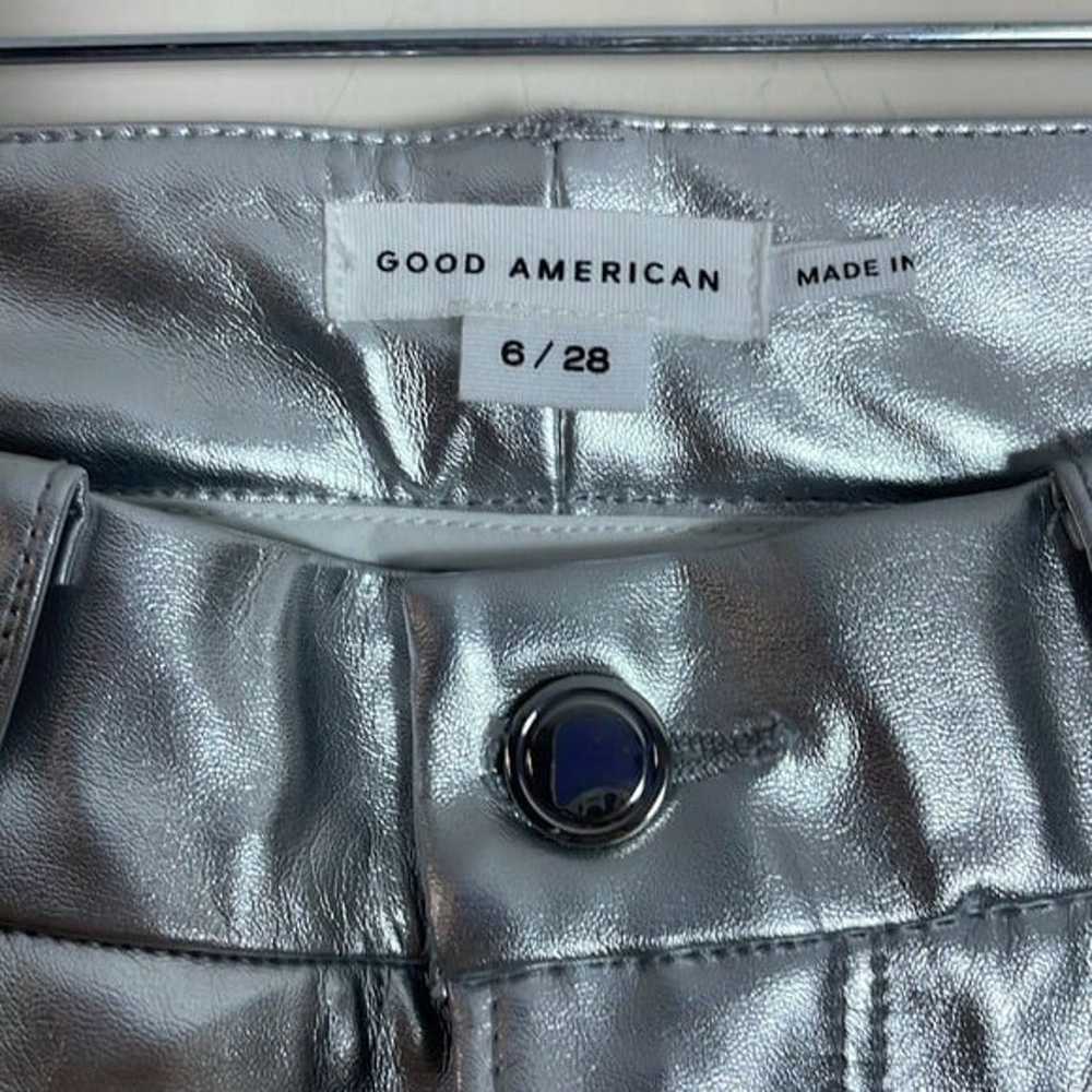 Good American Good Icon Metallic Faux Leather Pan… - image 7