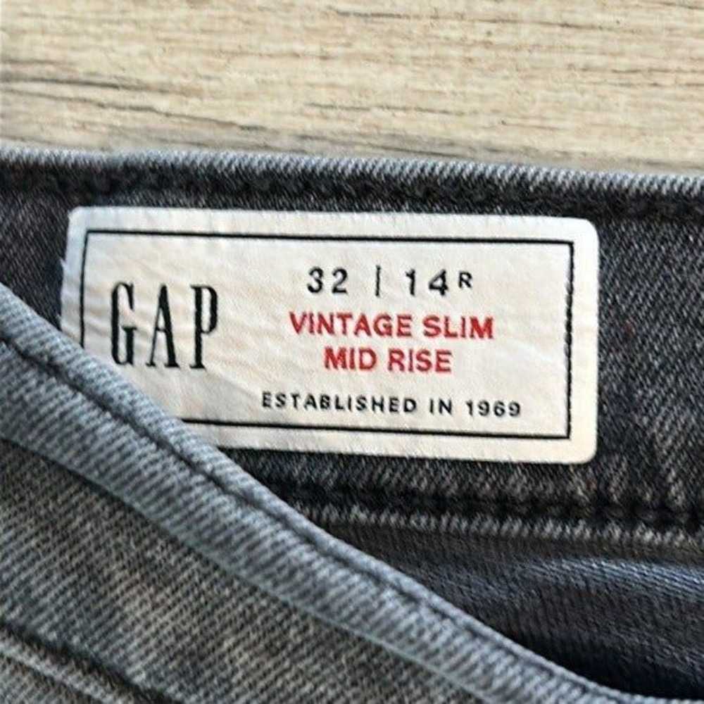 GAP vintage slim mid rise jeans size 32 in gray w… - image 4