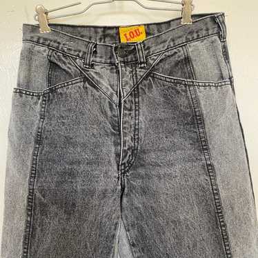 Vintage Two Tone Gray I.O.U. High Rise Denim Skin… - image 1