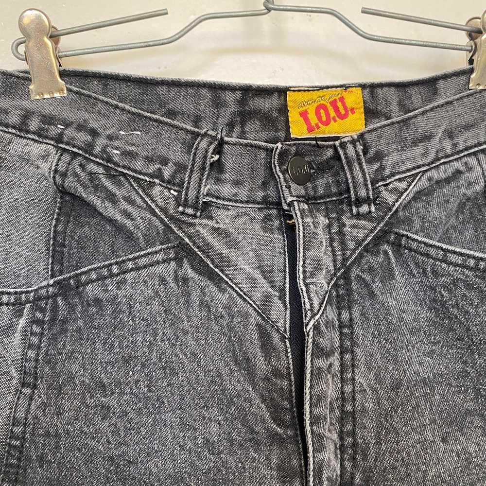 Vintage Two Tone Gray I.O.U. High Rise Denim Skin… - image 4