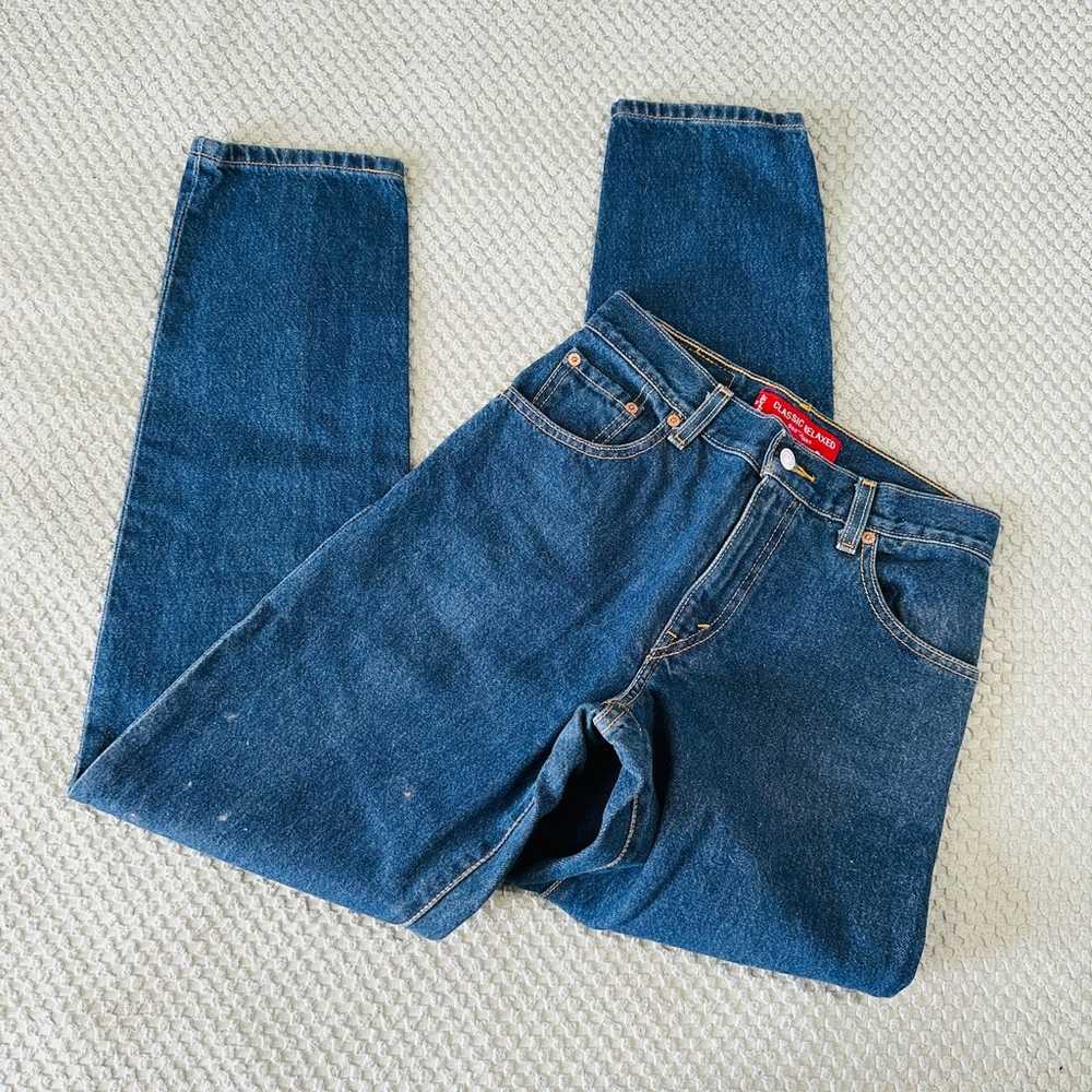 VINTAGE LEVI'S DARK BLUE DENIM CLASSIC RELAXED 55… - image 4