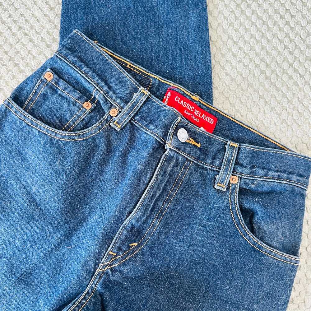 VINTAGE LEVI'S DARK BLUE DENIM CLASSIC RELAXED 55… - image 6