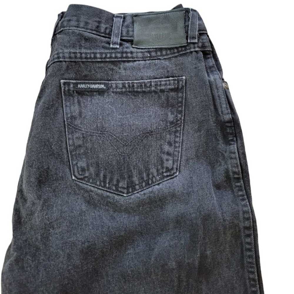 Vintage Harley Davidson black denim Size 18L - image 2