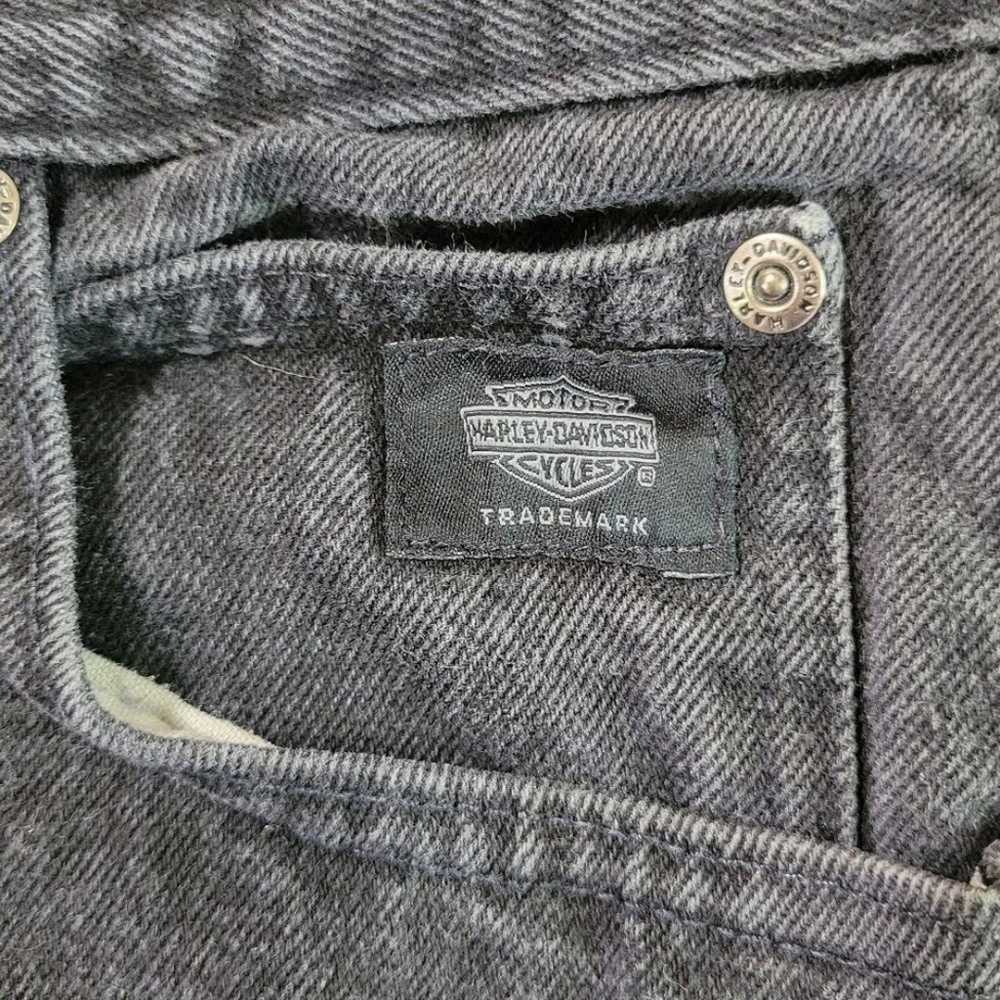 Vintage Harley Davidson black denim Size 18L - image 3