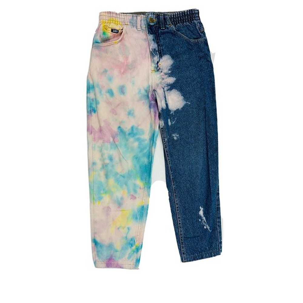 Vintage Womens 6 Rainbow Acid Washed Pull On Crop… - image 1