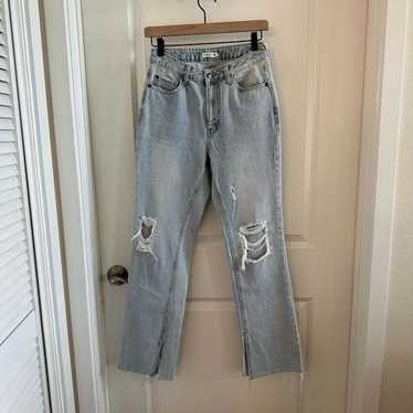 Avec Les Filles Distressed Split Hem Jeans - image 1