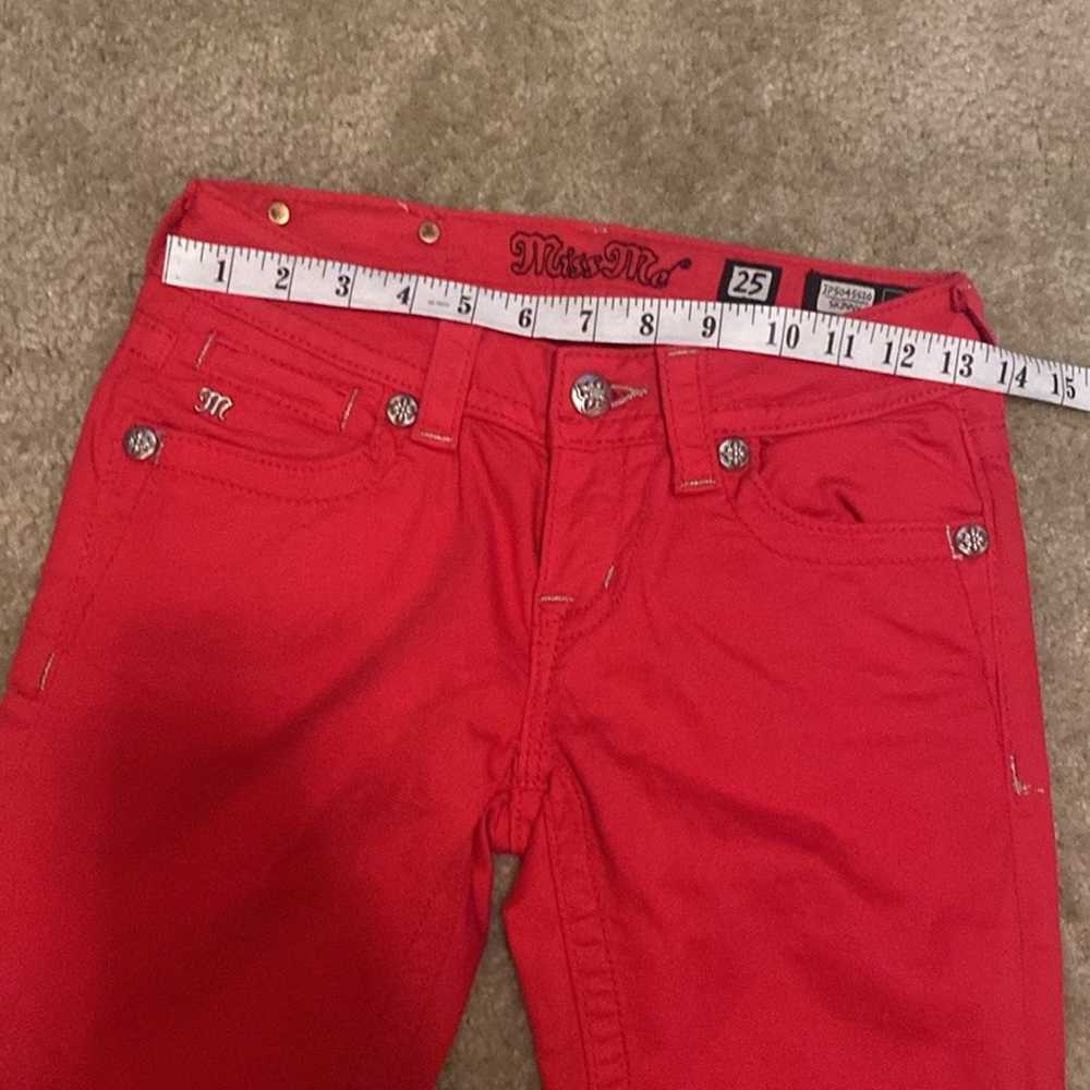 Miss Me red skinny low waist pants 25 Y2K vintage… - image 8