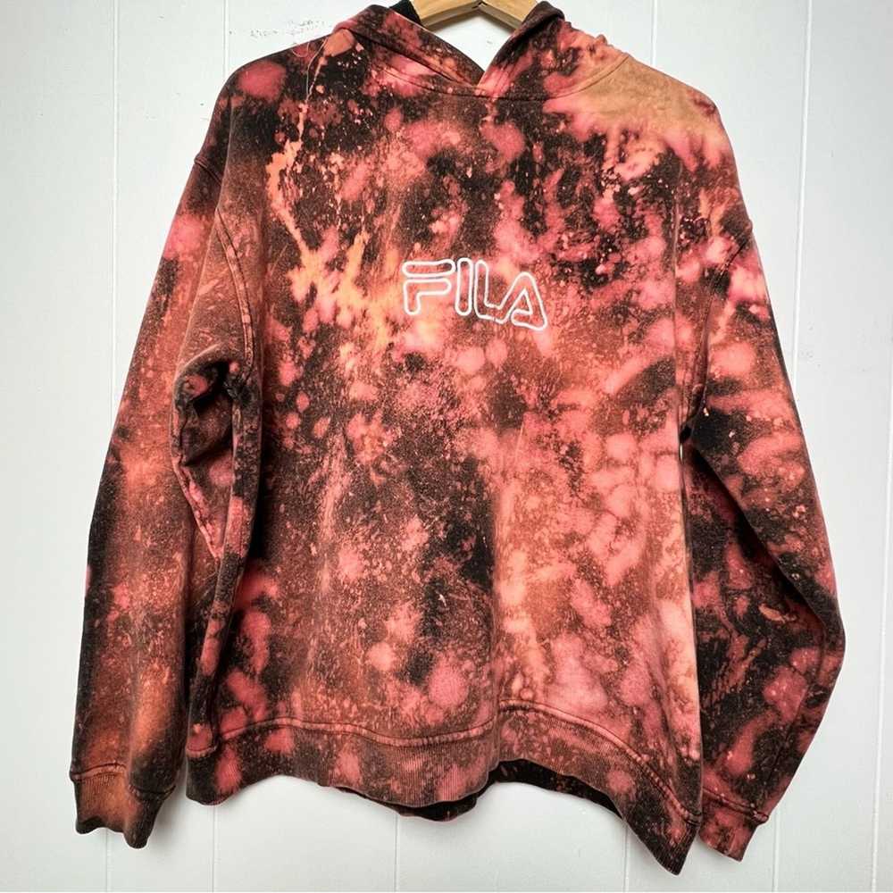 Fila Fila Black Pink Marble Tie Dye Pullover Hood… - image 5