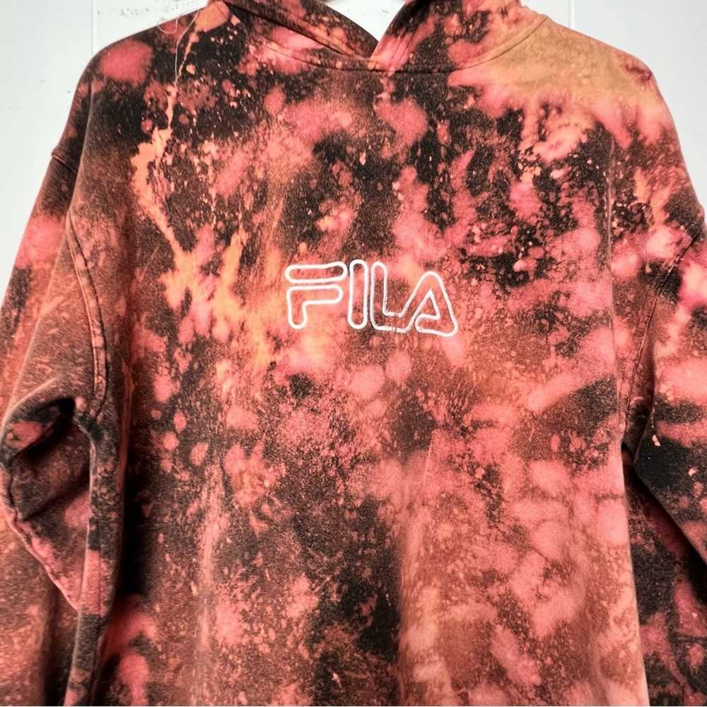 Fila Fila Black Pink Marble Tie Dye Pullover Hood… - image 8