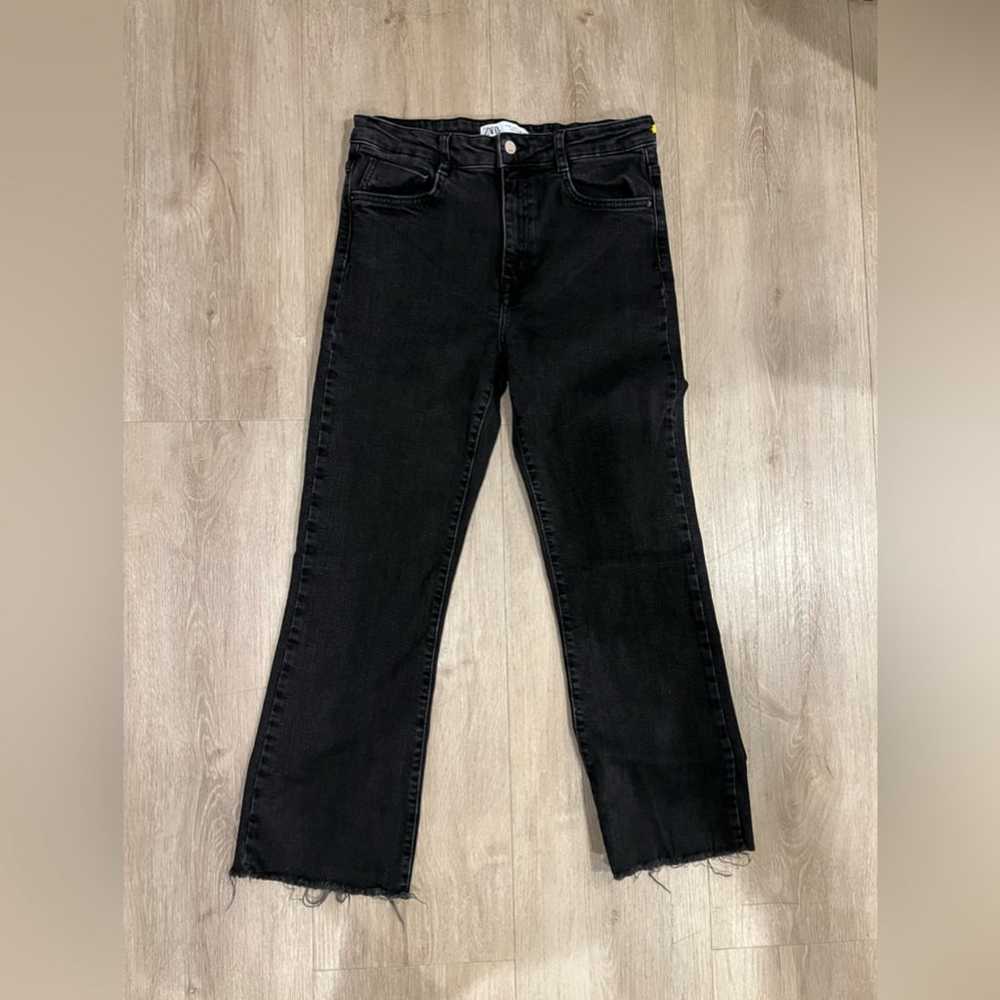 ZARA STRAIGHT LEG CROPPED BLACK DENIM - image 1