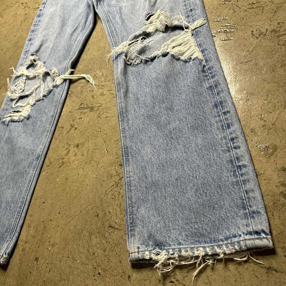 AGOLDE Women's Blue Jeans size 27 distressed grea… - image 2