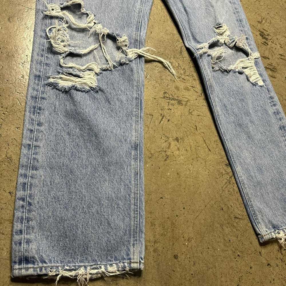 AGOLDE Women's Blue Jeans size 27 distressed grea… - image 3