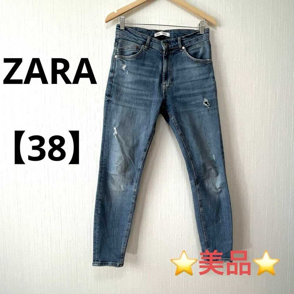 a0869 Excellent Condition ZARA 【38】 Denim Damage … - image 1