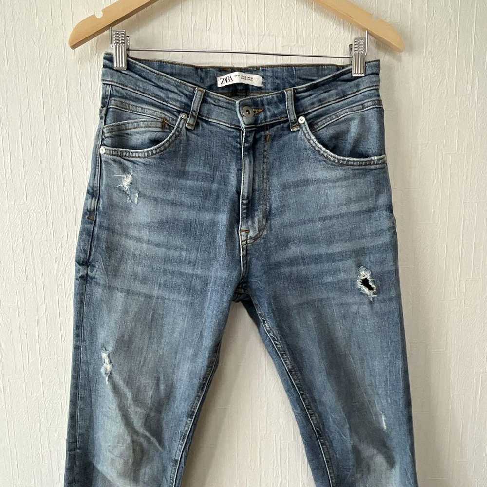 a0869 Excellent Condition ZARA 【38】 Denim Damage … - image 3