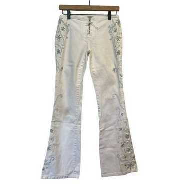 Z. Cavaricci Vintage Embroidered White Boot Cut E… - image 1