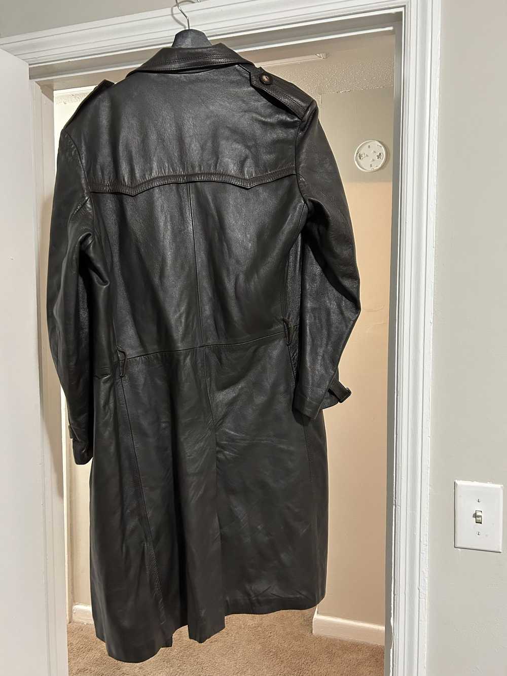 Vintage Custom French Leather Trench Coat - image 2