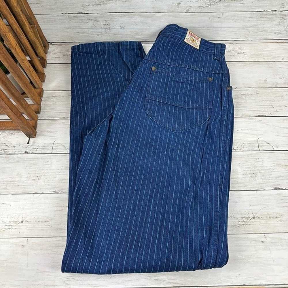 Vintage 80s Brooks Rugged Wear Blue Pin Striped J… - image 1