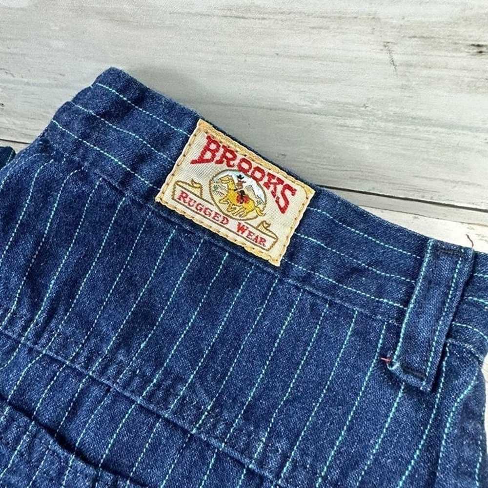 Vintage 80s Brooks Rugged Wear Blue Pin Striped J… - image 2