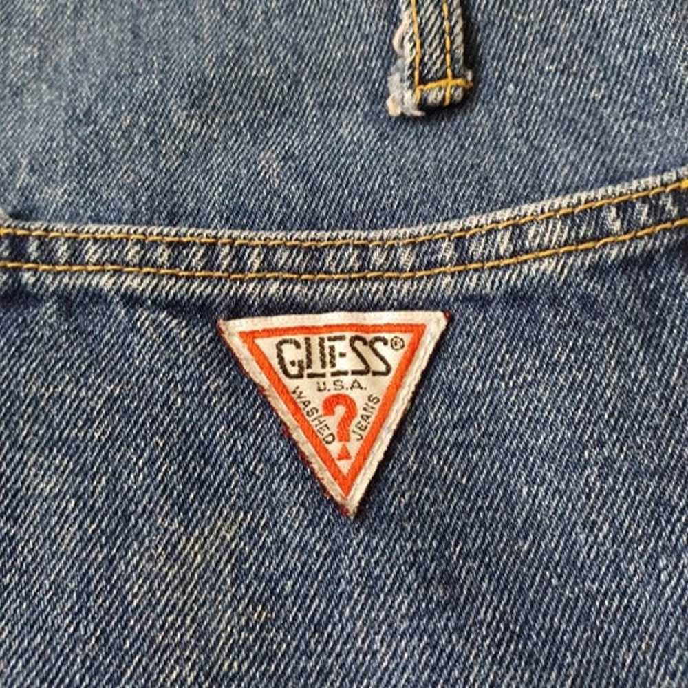 Vintage 80's "Guess" Blue Jean Bibs - image 11