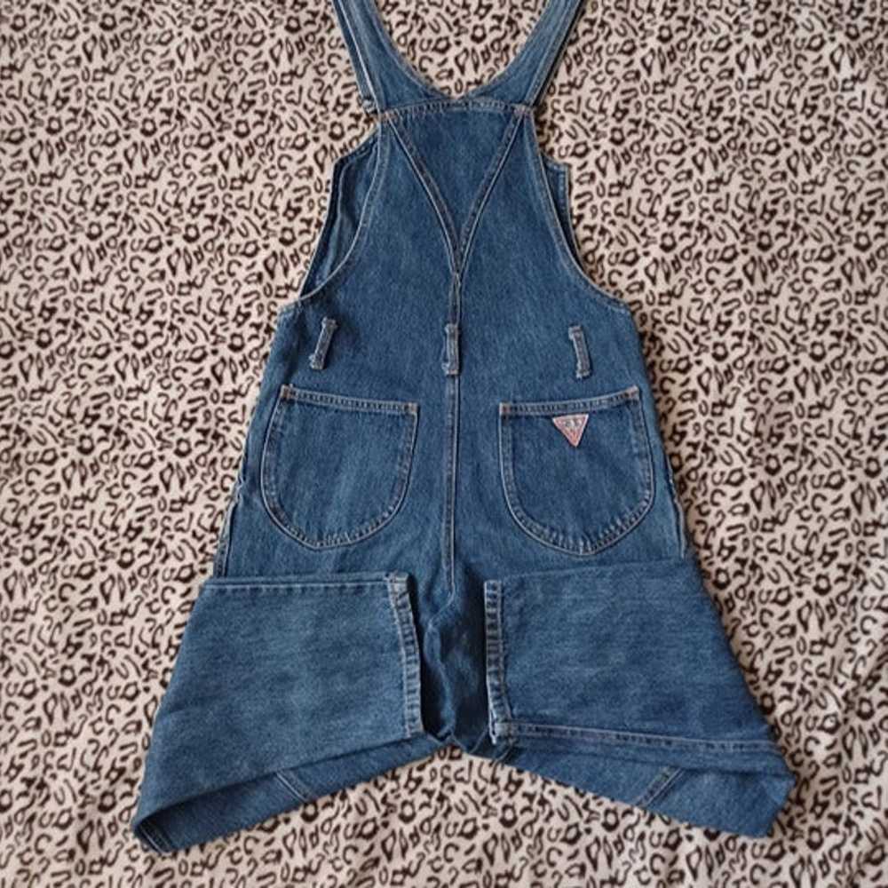 Vintage 80's "Guess" Blue Jean Bibs - image 2