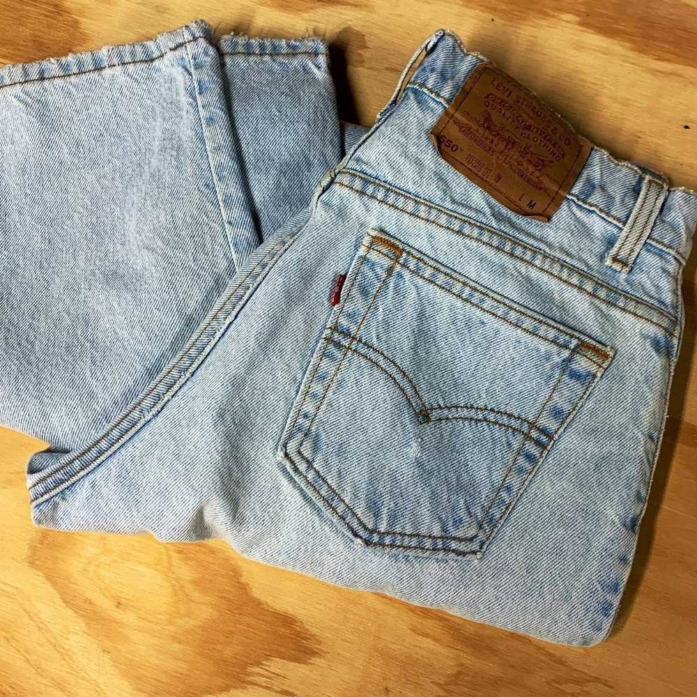 RARE Vintage 80s LIGHT BLUE Levis TAPERE - image 2