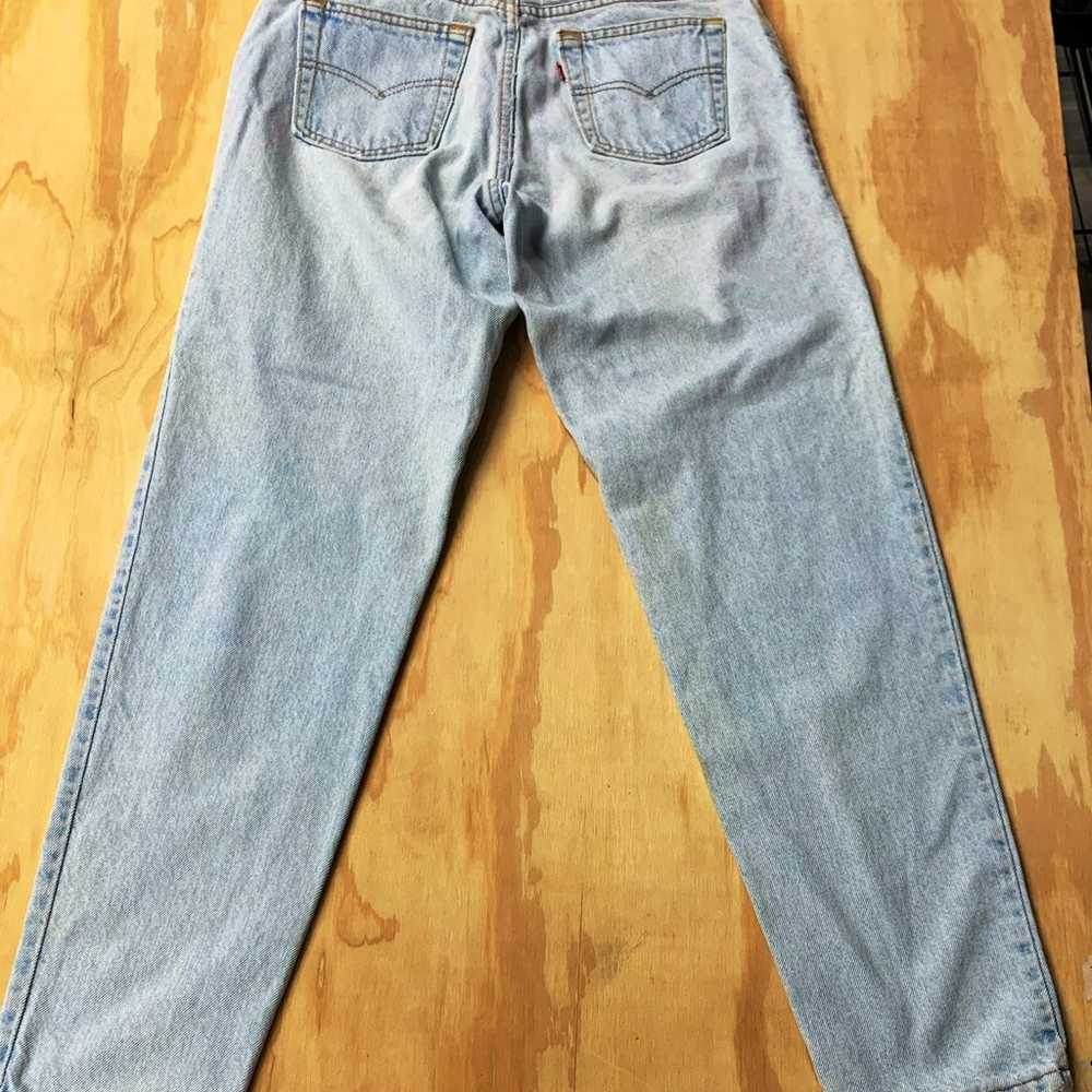 RARE Vintage 80s LIGHT BLUE Levis TAPERE - image 7