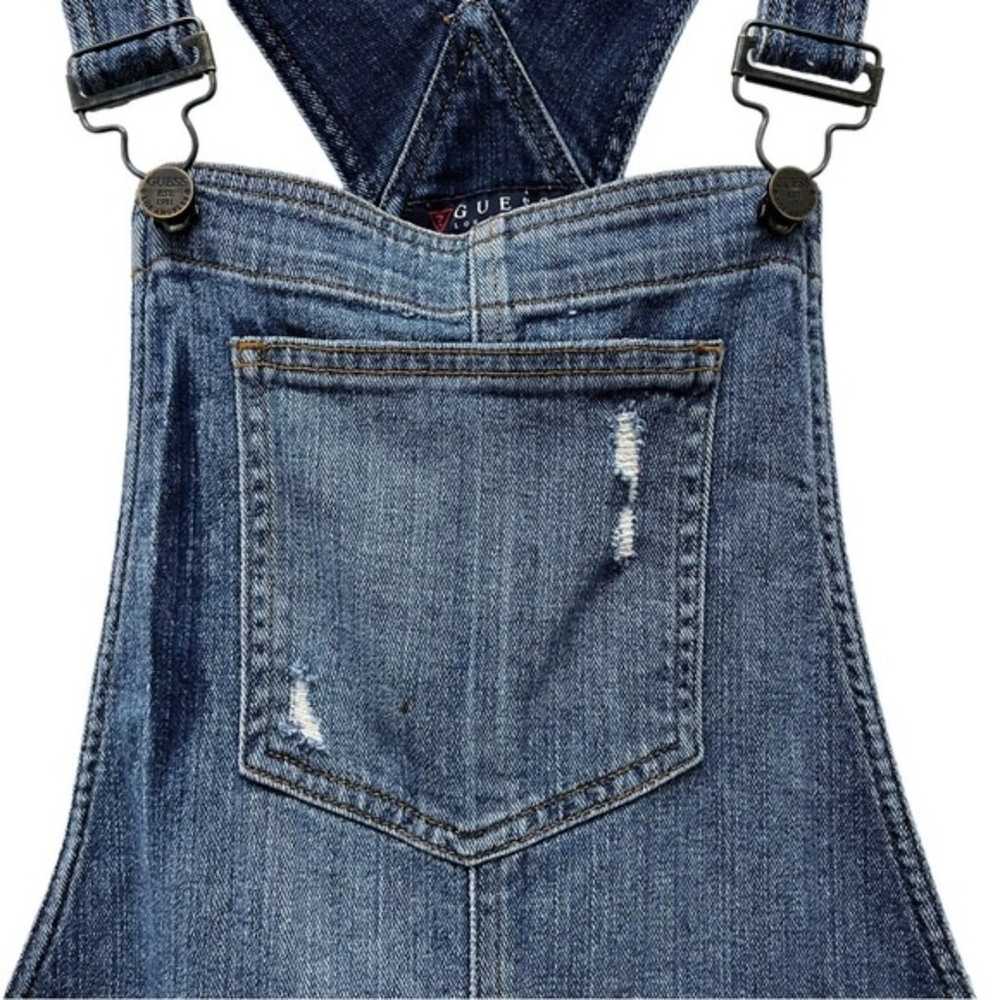 Vintage Guess Jeans Distressed Denim Overalls Med… - image 11