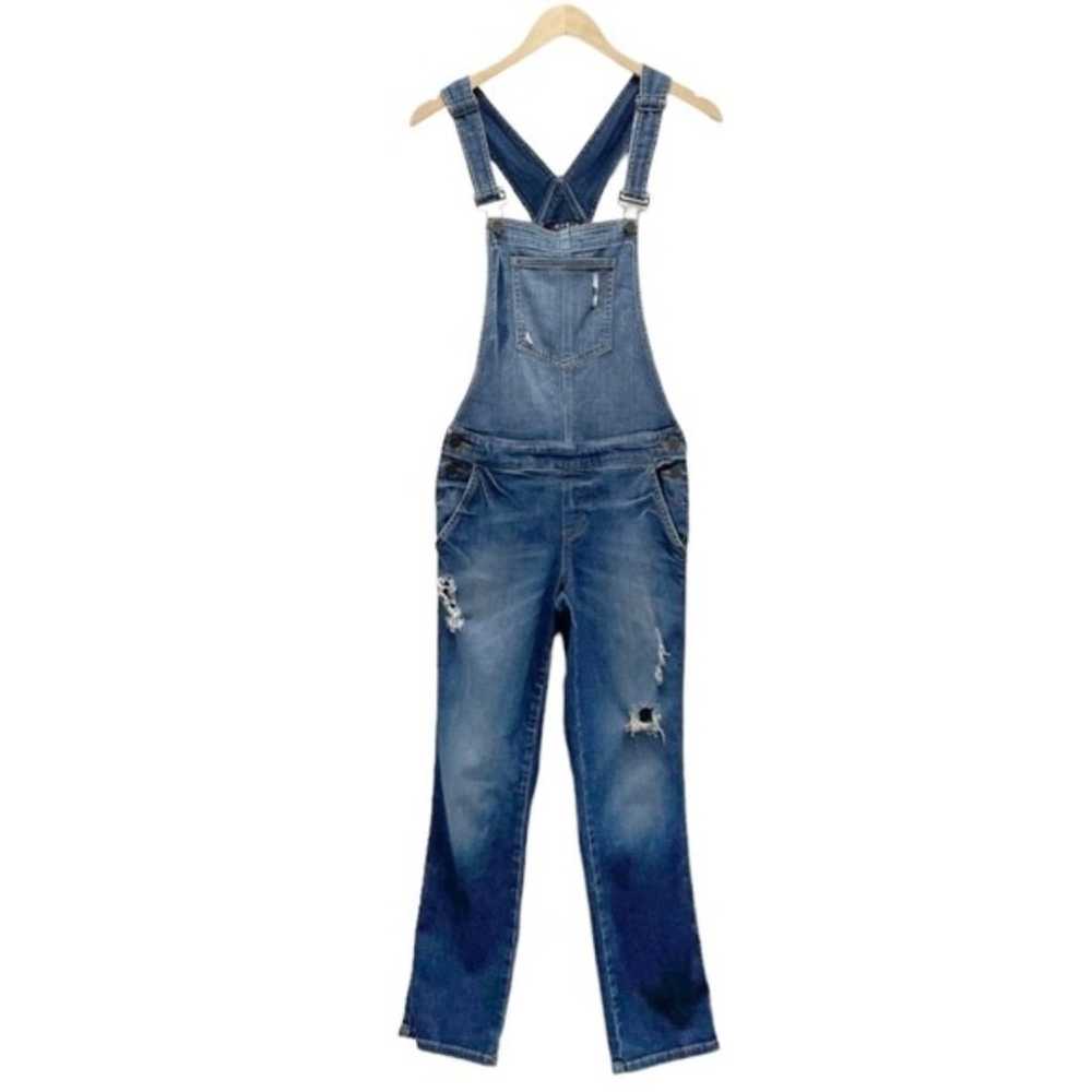 Vintage Guess Jeans Distressed Denim Overalls Med… - image 2