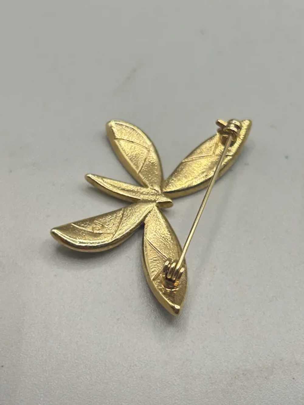 Signed LC Liz Claiborne Enameled Butterfly Pin Br… - image 5