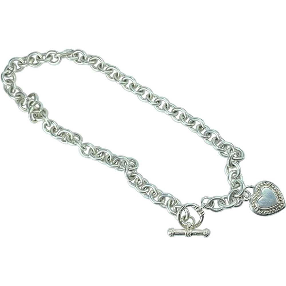 Judith Ripka Sterling 925 Silver Heart Toggle Hea… - image 1